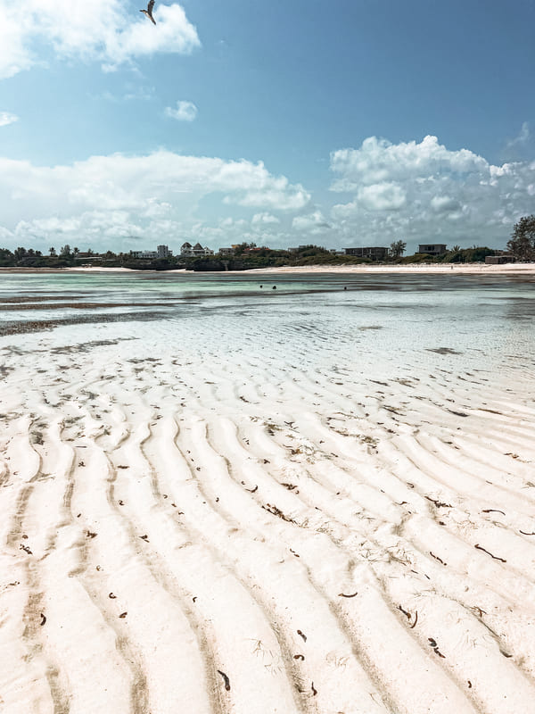spiaggia di Watamu con la bassa marea